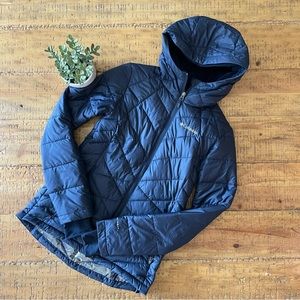 Columbia Women’s Heavenly Hooded Quilted Jacket Navy Blue Small